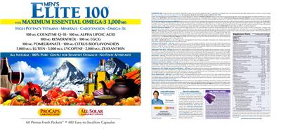 Men's Elite 100 with Maximum Essential Omega-3 1,000 mg label