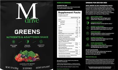 Mdrive Greens Chocolate Berry label