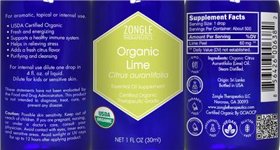 Organic Lime label