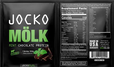 Jocko Molk Mint Chocolate Protein label