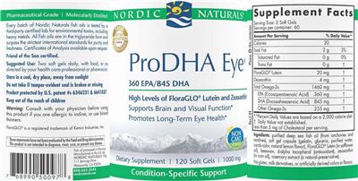 ProDHA Eye 360 EPA/845 DHA label