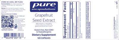 Grapefruit Seed Extract label