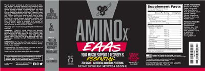AminoX EAAs Strawberry Dragonfruit label