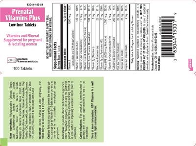 Prenatal Vitamins Plus label