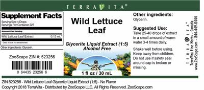 Wild Lettuce Leaf label