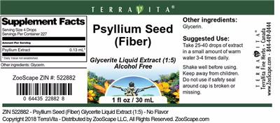 Psyllium Seed (Fiber)  label