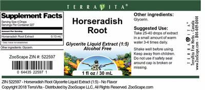 Horseradish Root label