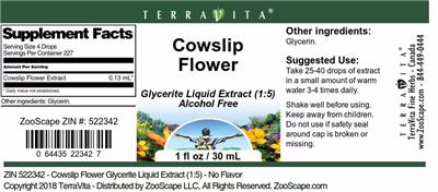 Cowslip Flower label
