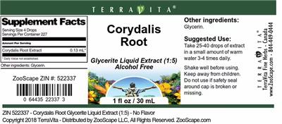 Corydalis Root label