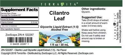 Cilantro Leaf label