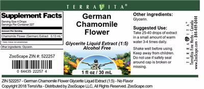 German Chamomile Flower label