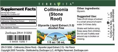 Collinsonia (Stone Root) label