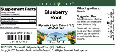 Blueberry Root label