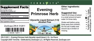 Evening Primrose Herb label