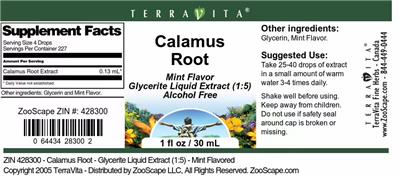 Calamus Root Mint Flavor label