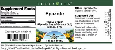 Epazote Vanilla Flavor label