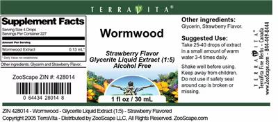 Wormwood Strawberry Flavor label