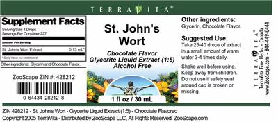 St. John's Wort Chocolate Flavor label