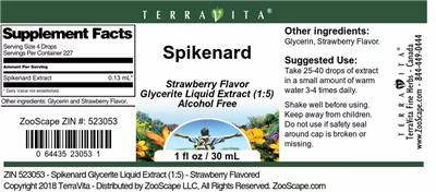 Spikenard Strawberry Flavor label