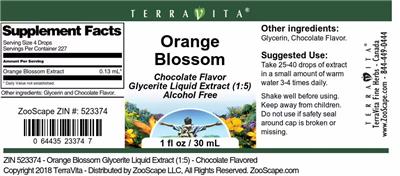 Orange Blossom Chocolate Flavor label