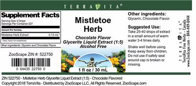 Mistletoe Herb Chocolate Flavor label