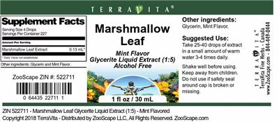 Marshmallow Leaf Mint Flavor label