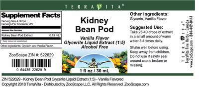 Kidney Bean Pod Vanilla Flavor label