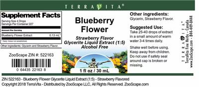 Blueberry Flower Strawberry Flavor label