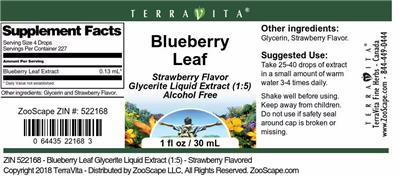 Blueberry Leaf Strawberry Flavor label