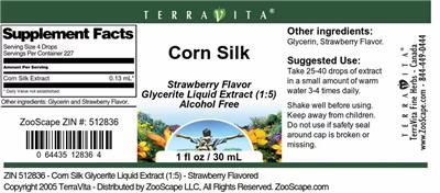 Corn Silk Strawberry Flavor label