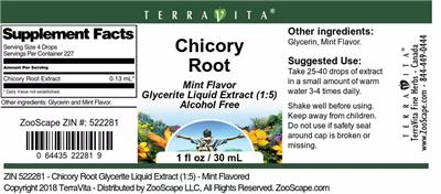 Chicory Root Mint Flavor label