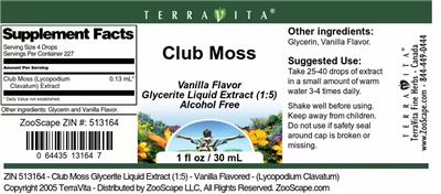 Club Moss Vanilla Flavor label