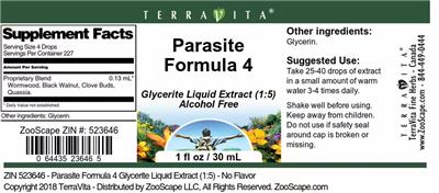 Parasite Formula 4 label