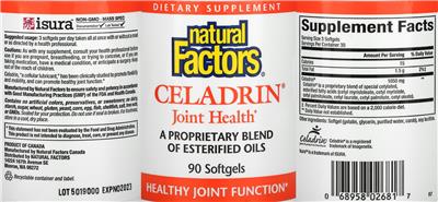 Celadrin label