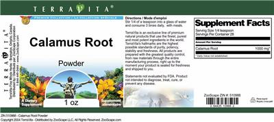 Calamus Root Powder label