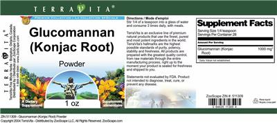 Glucomannan (Konjac Root) Powder label