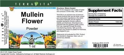 Mullein Flower Powder label