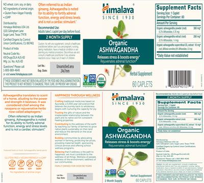 Organic Ashwagandha label
