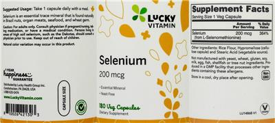 Selenium 200 mcg label