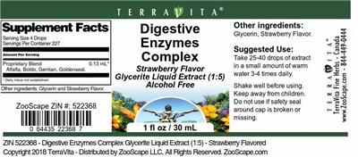 Digestive Enzymes Complex Strawberry Flavor label