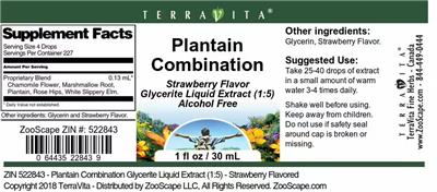 Plantain Combination Strawberry Flavor label