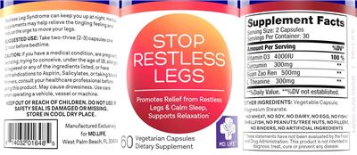 Stop Restless Legs label