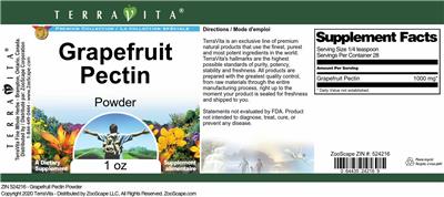 Grapefruit Pectin Powder label