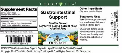 Gastrointestinal Support Vanilla Flavor label