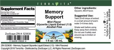 Memory Support Mint Flavor label