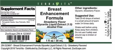 Breast Enhancement Formula Strawberry Flavor label