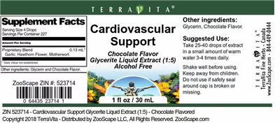 Cardiovascular Support Chocolate Flavor label