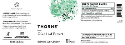 Olive Leaf Extract label
