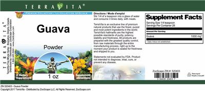 Guava Powder label