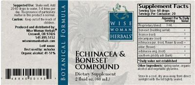Echinacea & Boneset Compound label